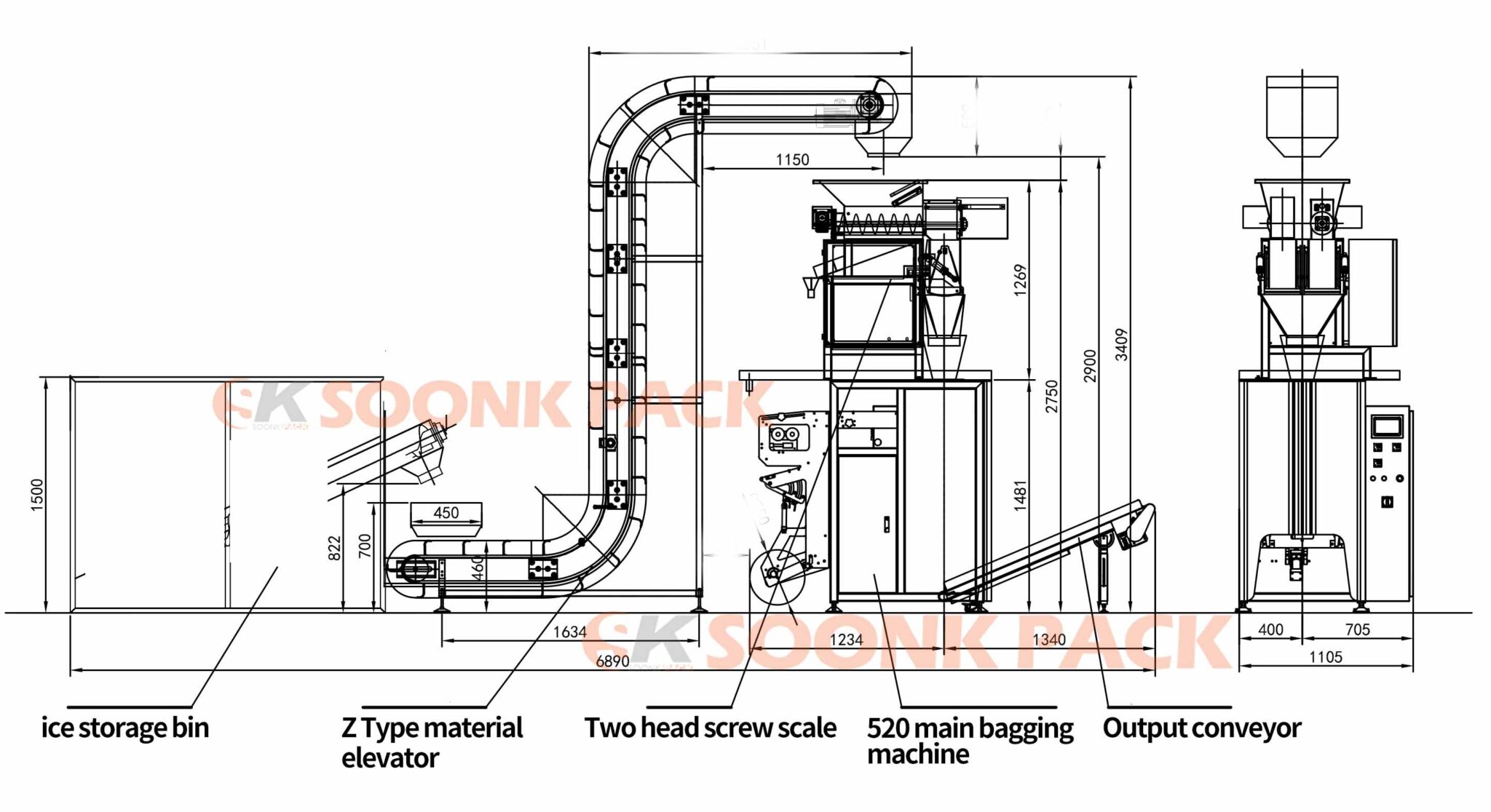 SK-L520 Automatic Ice Packing Machine - Soonkpack