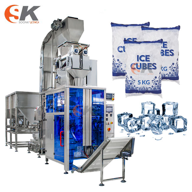 Automatic granular ice weighing and packing machine