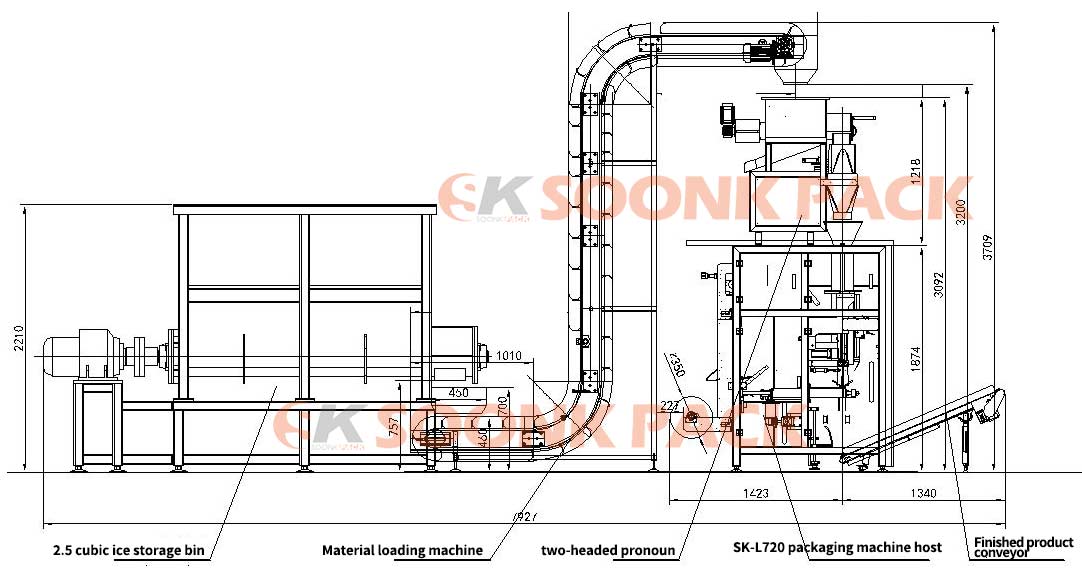 Automatic granular ice weighing and packing machine - Soonkpack
