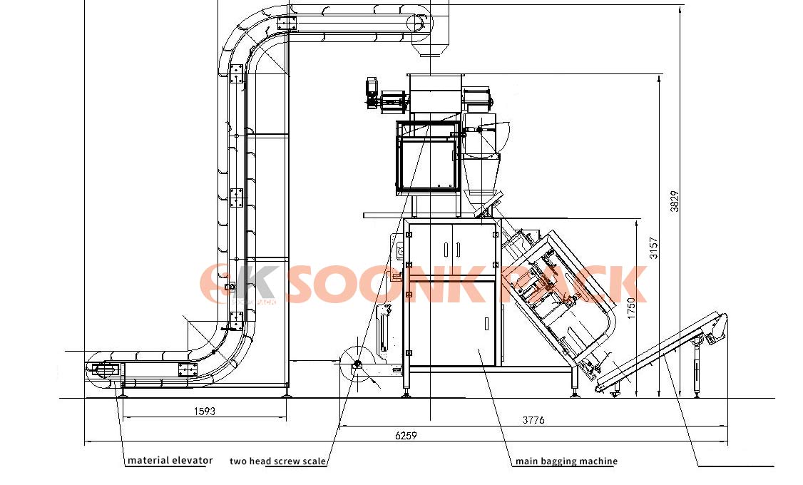 SK-L780 fully automatic ice cube packing machine - Soonkpack