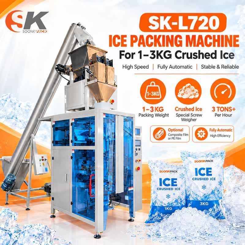 3kg crushed ice automatic filling and packaging machine