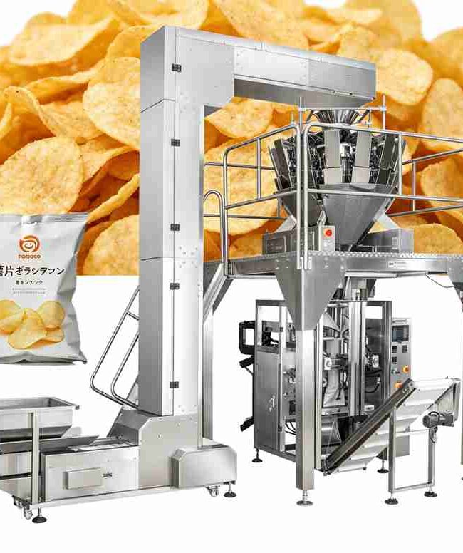 Fully automatic potato chip bag packaging machine