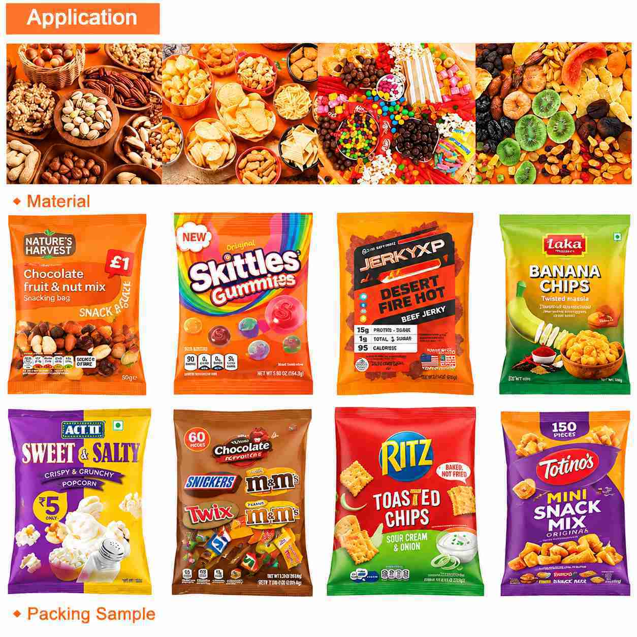 80g Puffed Food Shrimp Chips & French Fries Packaging Machine 80g Puffed Food Shrimp Chips & French Fries Packaging Machine